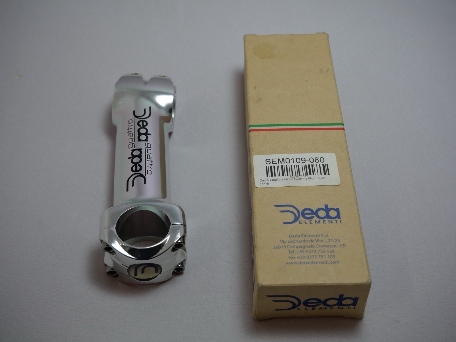 Deda Elementi Quattro HPS Threadless Stem 26mm 1 1/8in Steerer 120mm Silver