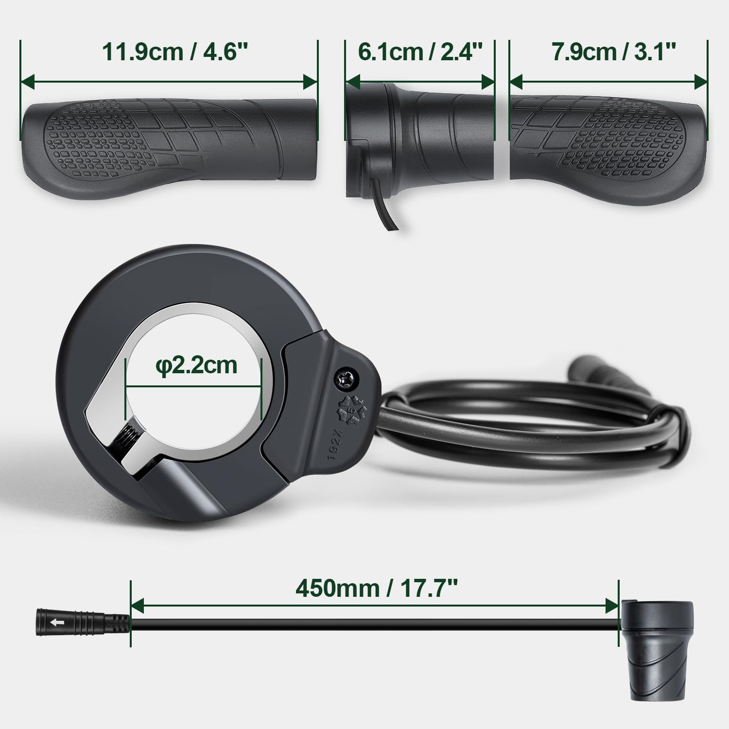 3 Pin Female Ebike Half-Twist Throttle for BAFANG BBS01B BBS02B BBSHD Mid Mot…