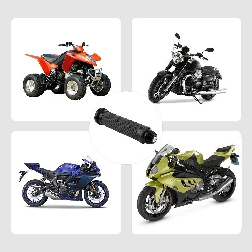 2PCS Motorcycle Handlebar Grips, 7/8″ & 1″ Motorcycle Grips Tunin Color: Black