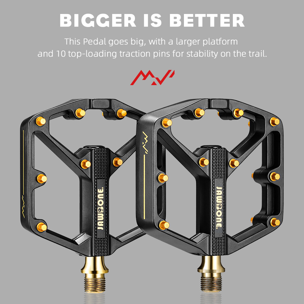MTB Bicycle Flat Pedals Mountain Bike Pedals Aluminum 9/16 in DU Sealed Bearing