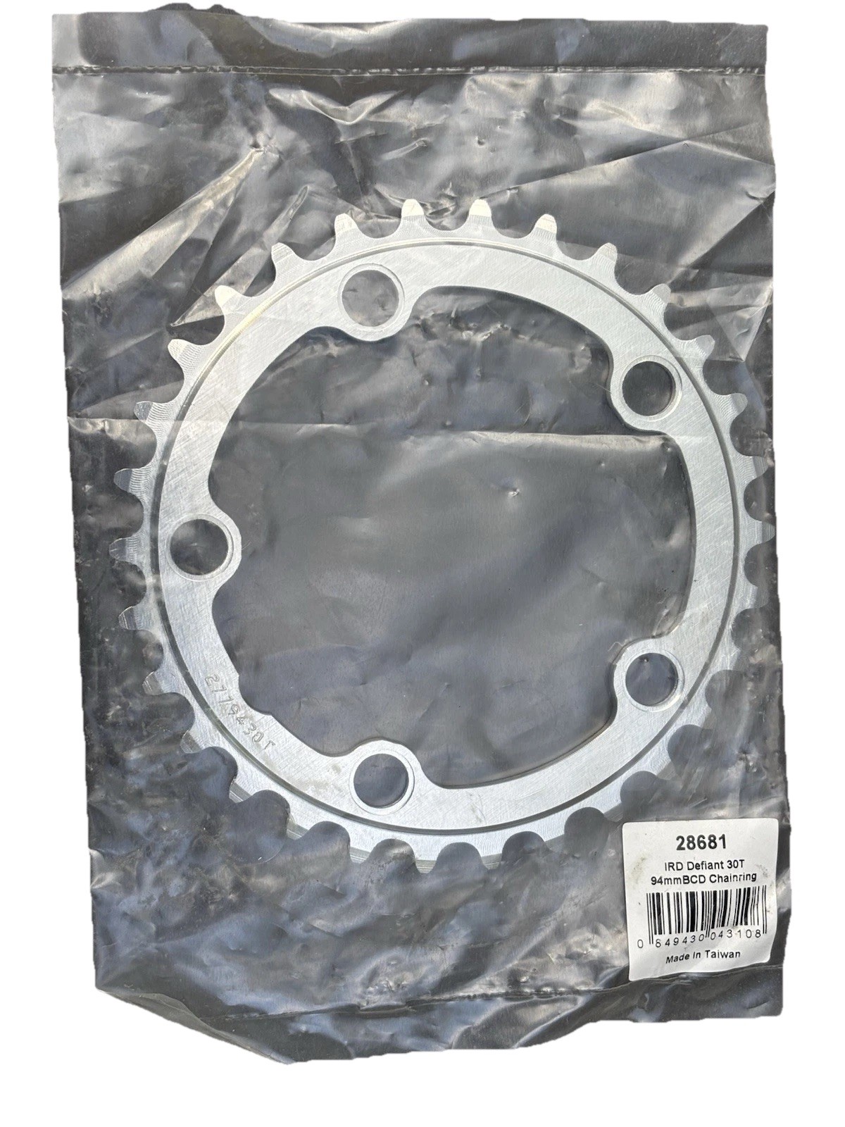 IRD Defiant 30T 94mm BCD 5-Arm Aluminum Silver Chainring MPN 28681 – New in Bag