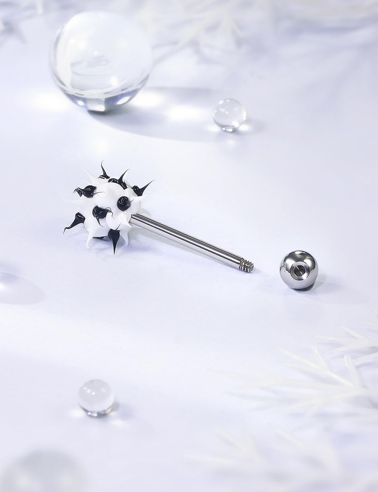 Black 14g Metal Plastic Silicone Tongue Rings Piercing Jewelry for Women Men …