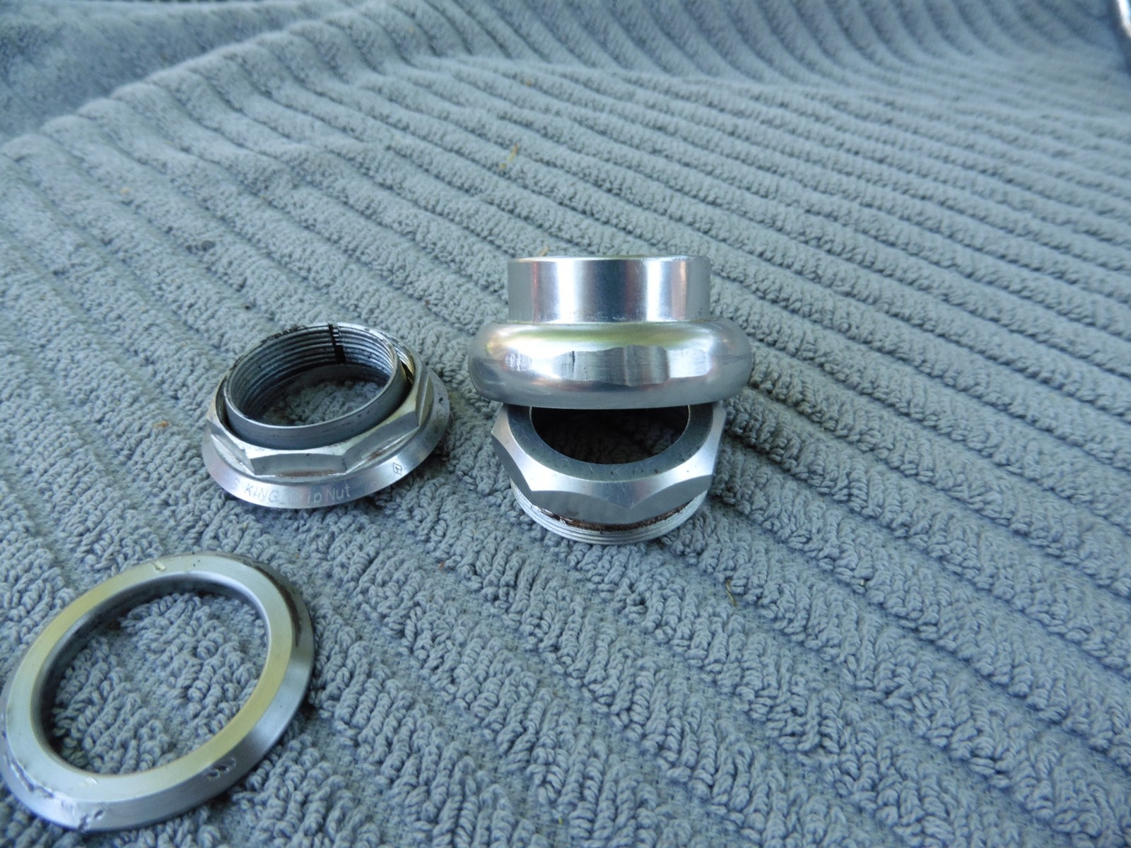 Vintage Chris King 2Nut No-Logo Headset 1″ Threaded Silver Polished 90s MTB BMX