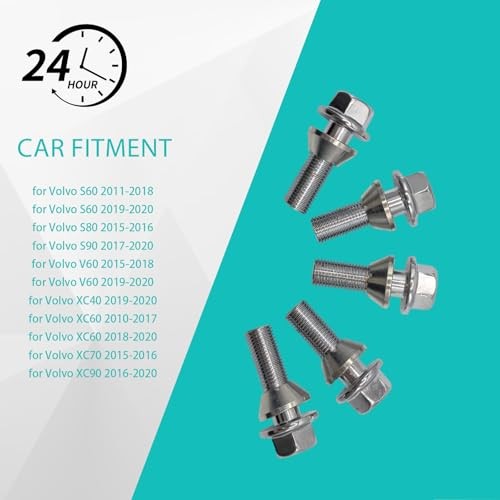 31423735 M14x1.5 Wheel Lug Bolts Nuts Hub for Volvo S60 2011-2018 for Volvo
