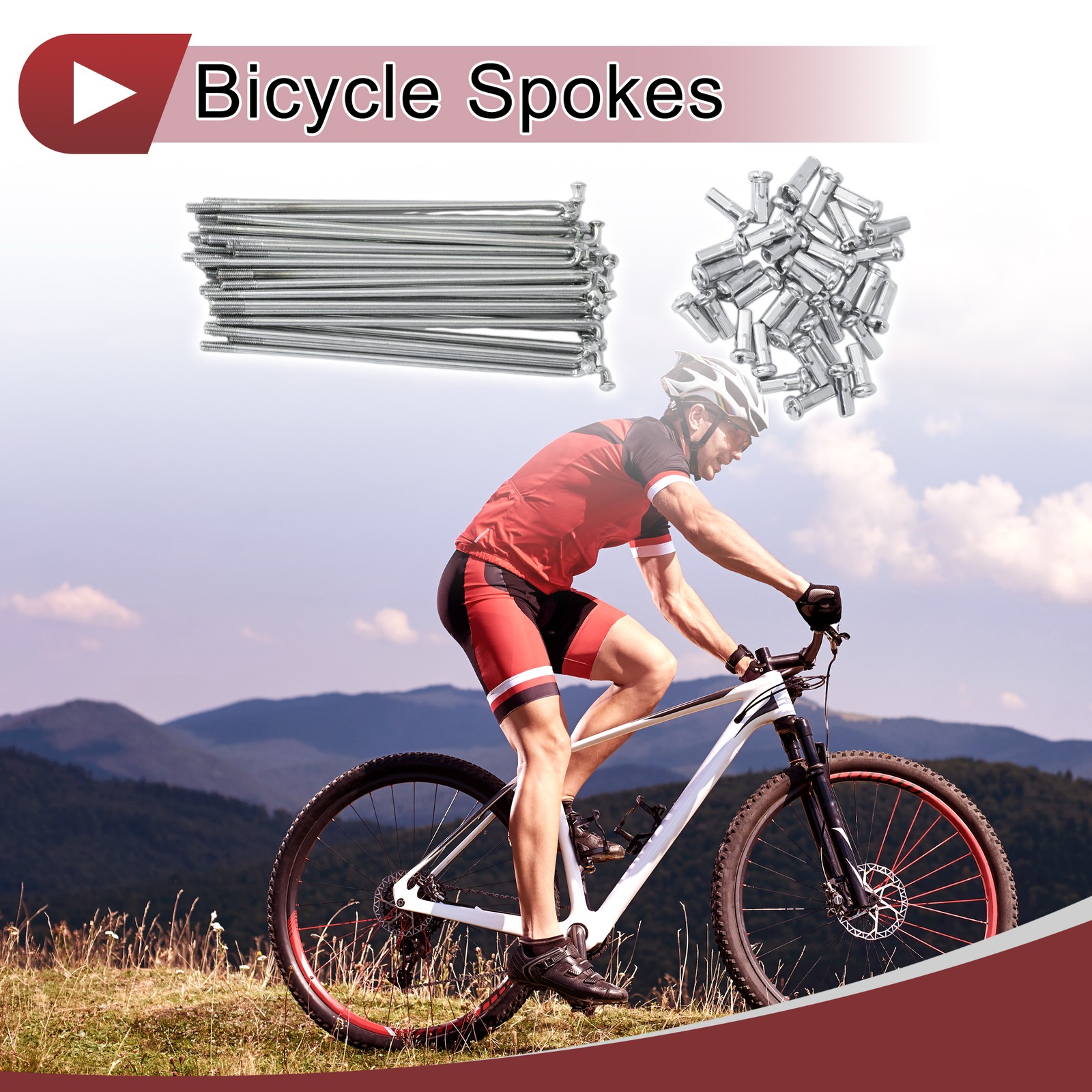 36 Set Bike Spokes 13G 97mm Galvanized Steel Silver