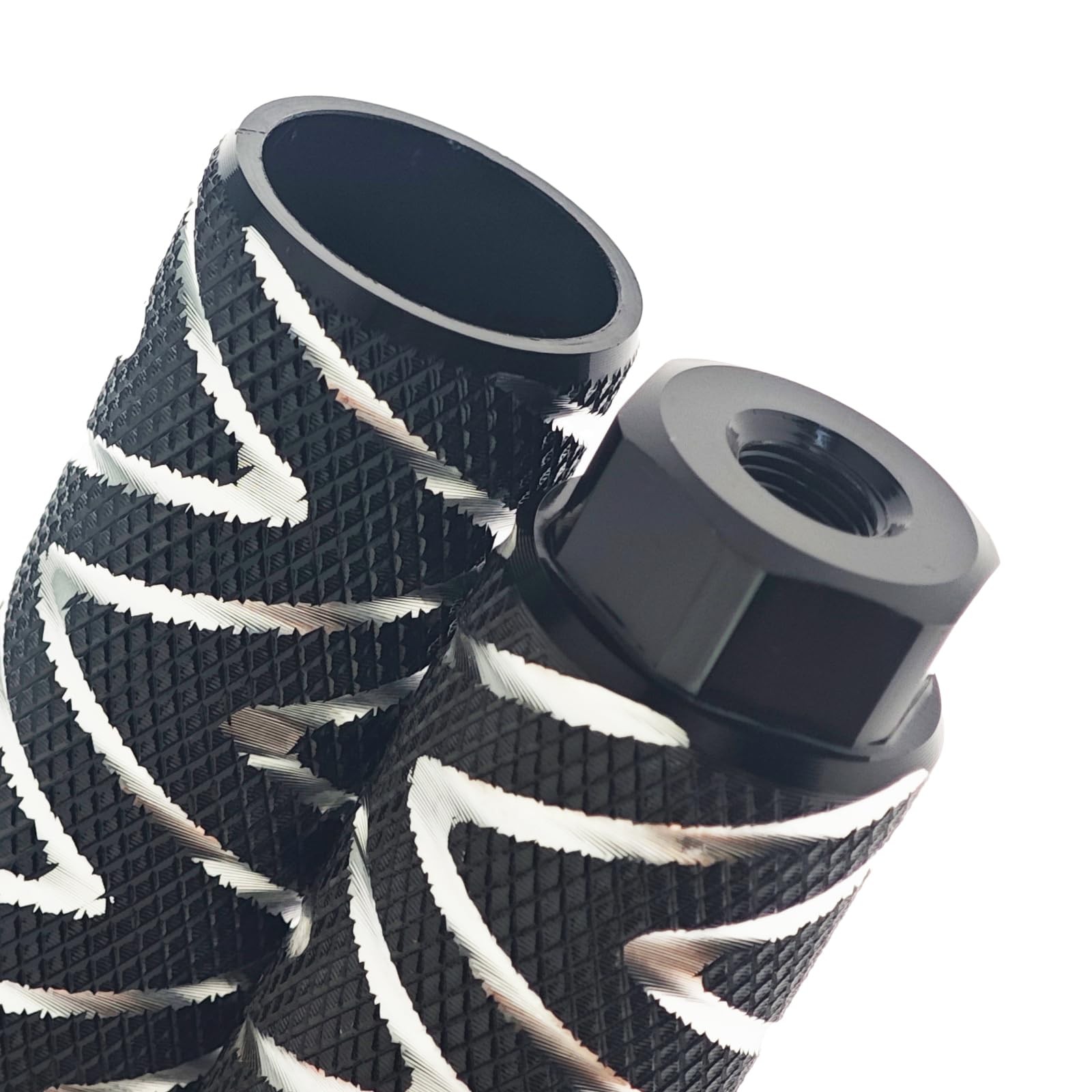 Zelerdo 4 Pack Aluminum Alloy Bike Pegs Foot 100×28 mm, Black Mixed Silver