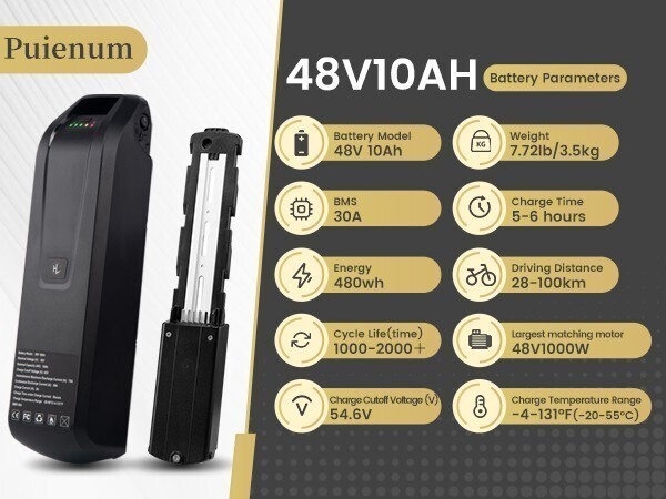 52V 48V 36V 10Ah 15Ah 20Ah 0-2000W Ebike Battery for Electric Bike Lithium 5Pin