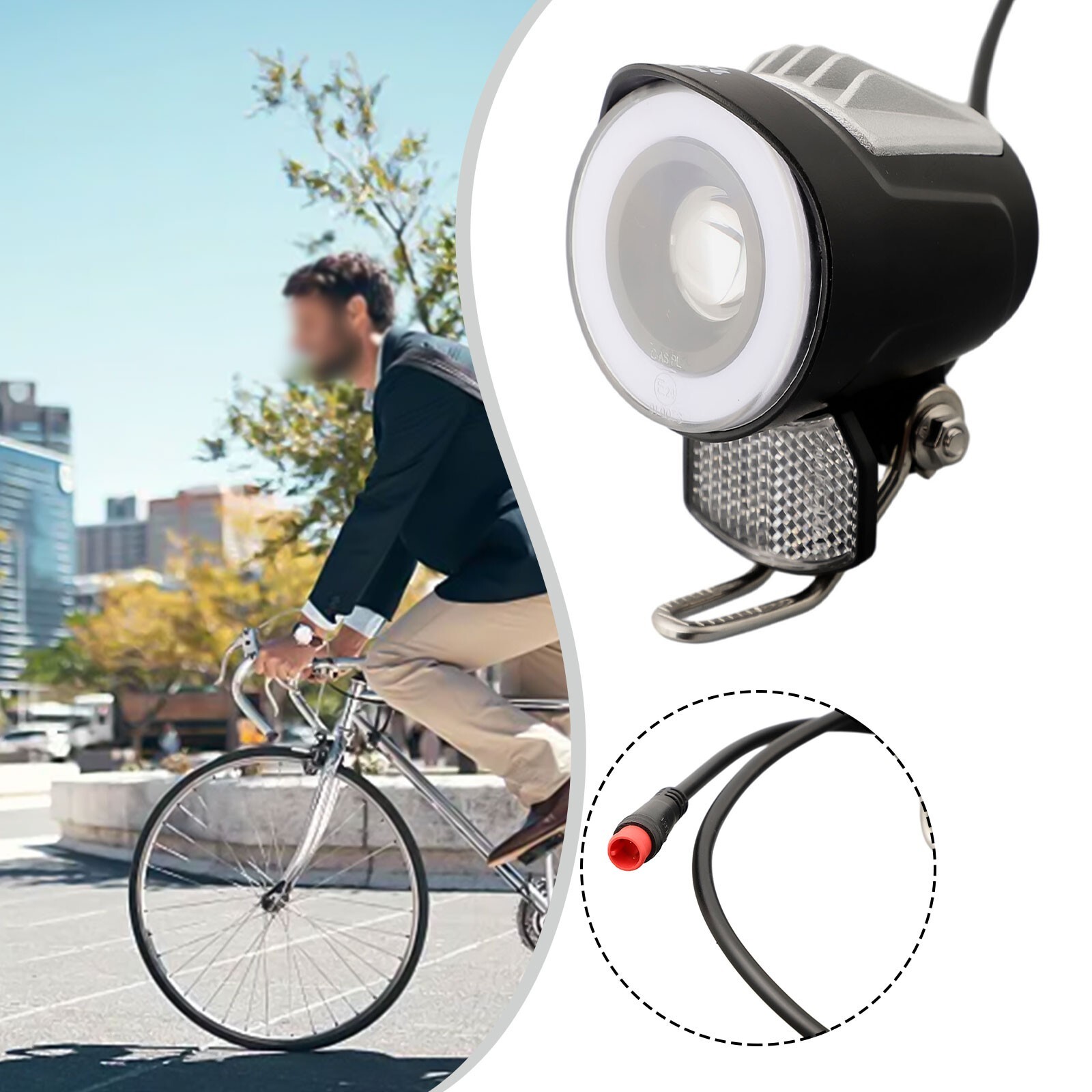 LED Headlight For-E-Bike Front Light Spotlight Electric Bicycle 6-48V