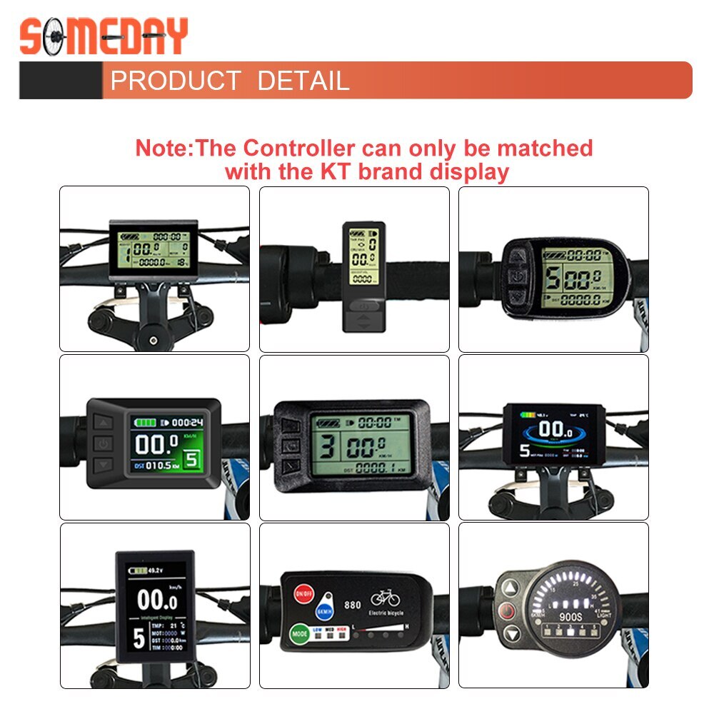 36V 48V 250W 350W Waterproof Plug 15A Electric Bicycle Brushless Controller