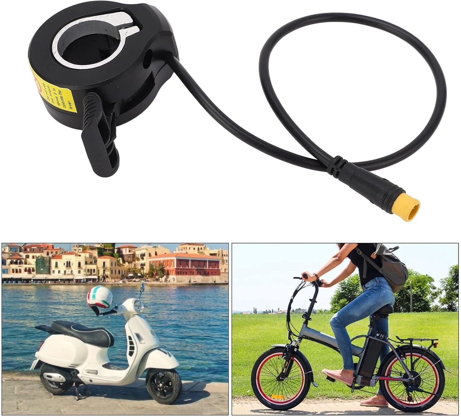 Thumb Throttle Ebike, Electric Bike Thumb Throttle with Male Connector, Water…