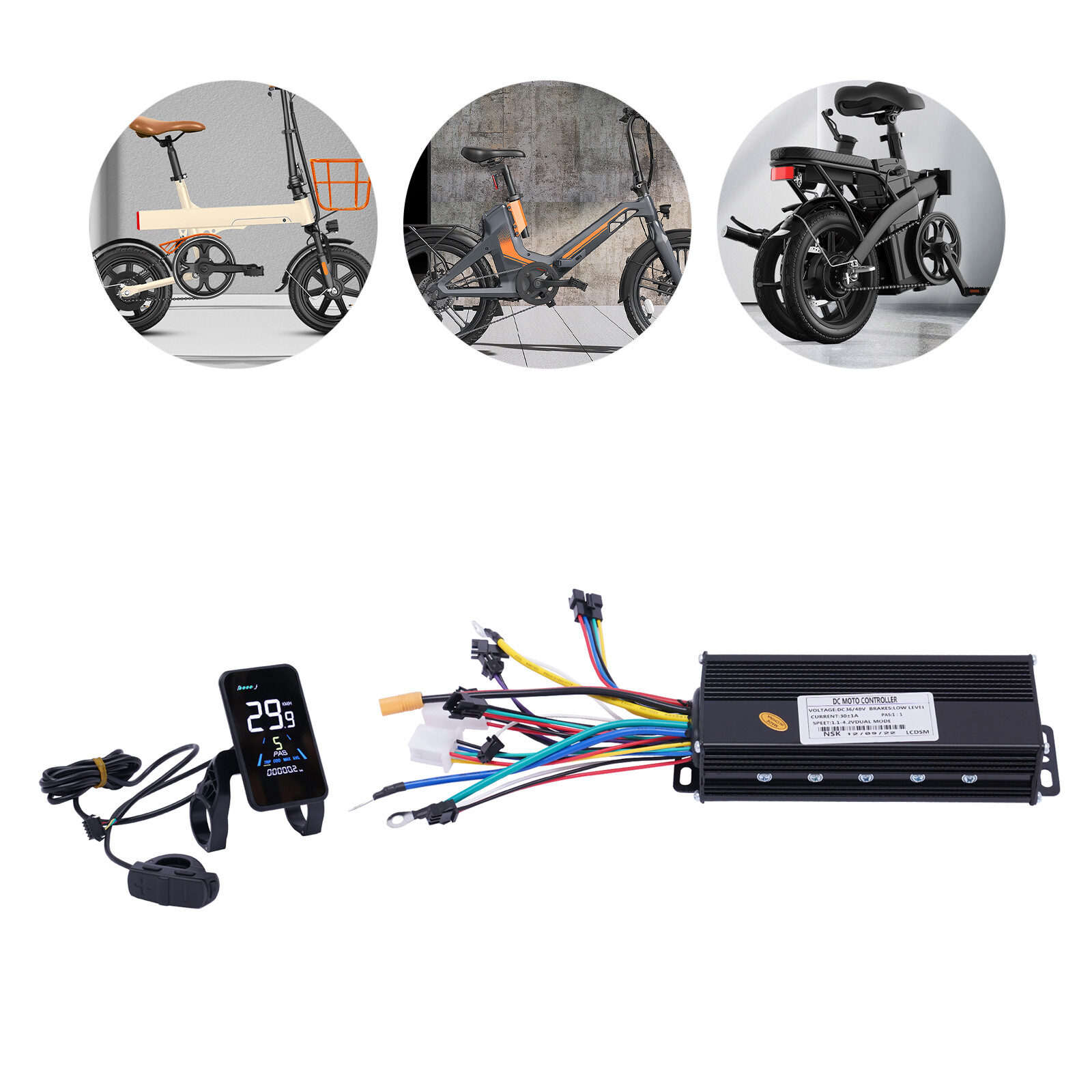 36v/48v E-bike Controller Component Kit With Color Lcd Display & Pedal Assist