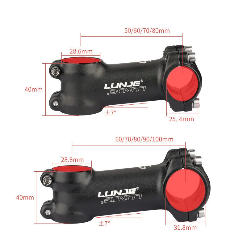 Bike Stem 7° 50-100mm 25.4/31.8mm MTB Road Ultralight Handlebar