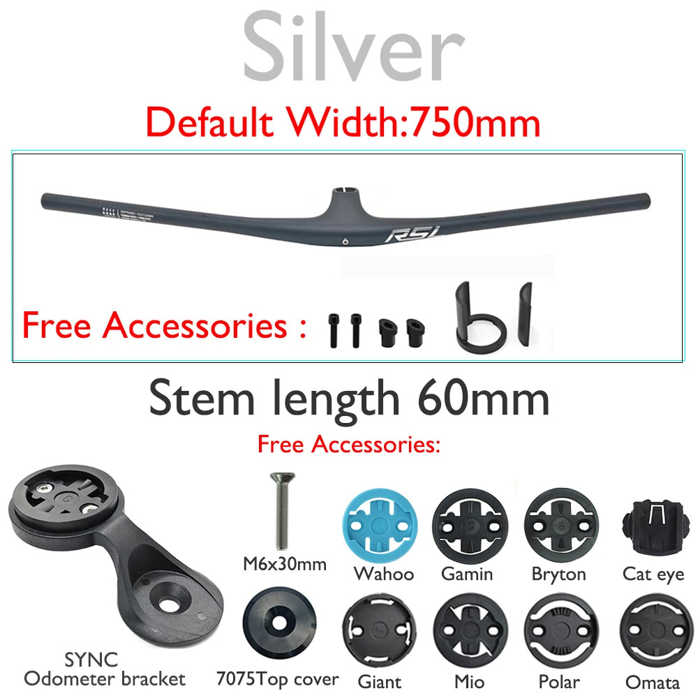 MTB Bicycle Integrated Carbon Handleba 13° 28.6mm with Bike Computer Mounts