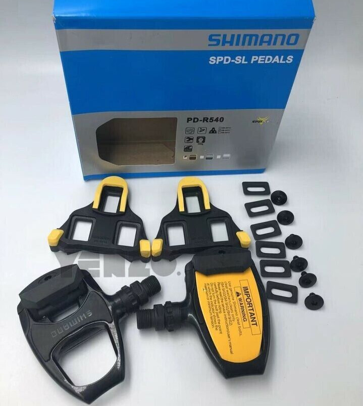 SHIMANO SPD-SL Pedals PD-R540 Road Bike Black 9/16 Self-Holding & SM-SH11 Cleats