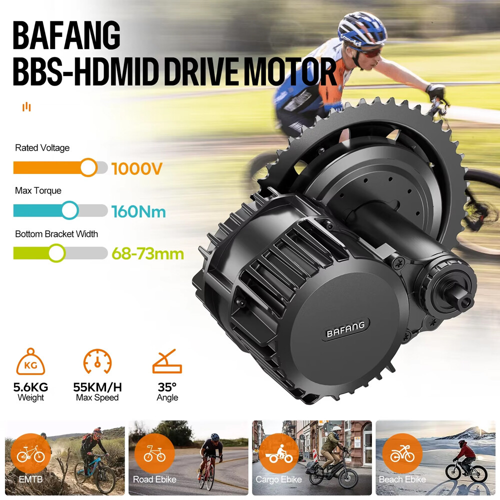 52V1000W BAFANG Mid Drive Motor Kit BBSHD DIY Ebike Conversion Kits 68-73mm US
