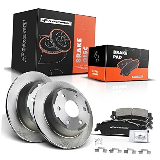 12.80 in (325mm) Disc Brake Rotors + Ceramic Pads kit Compatible Rear Vented