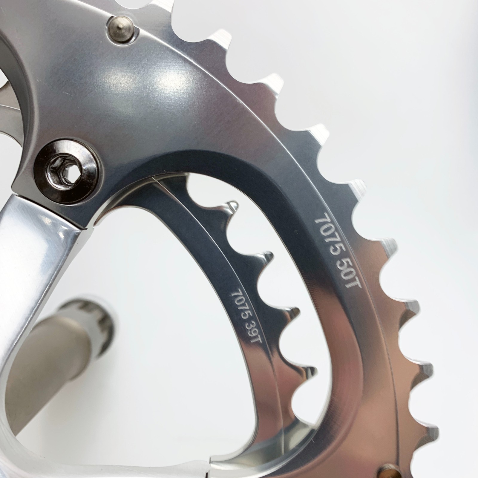 Andel Compact Double 50/39 Crankset, Polished Silver, No Logo, 130BCD, 170mm