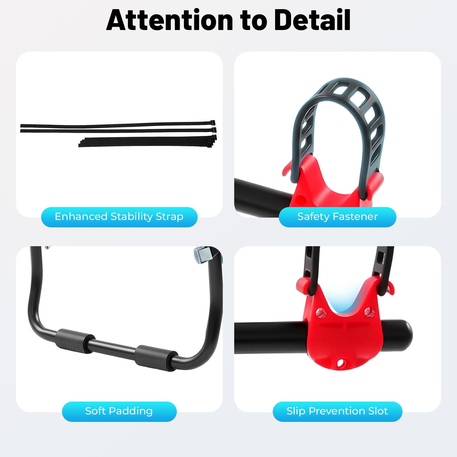 3-Bike Trunk Mount Rack Foldable Carbon Steel 44lb Capacity Anti-Slip SUV Sedan