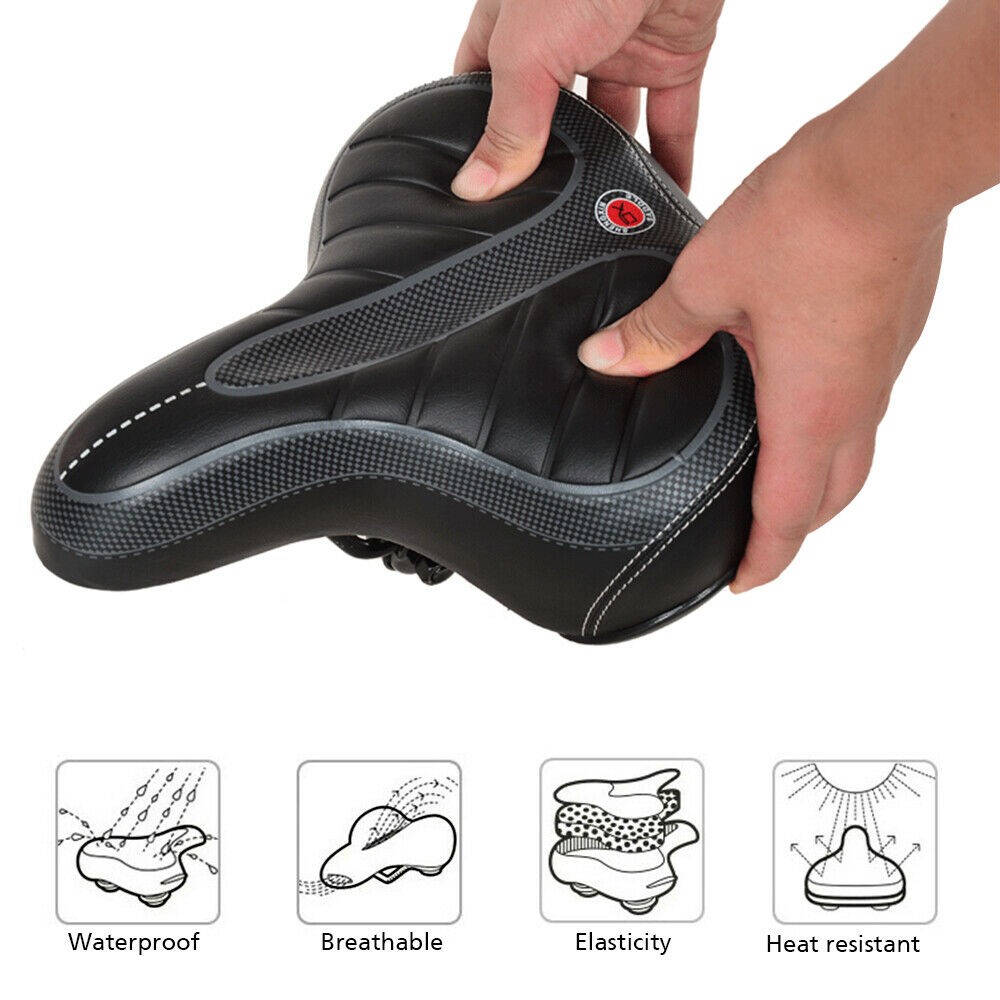 Comfort Wide Bike Seat Big Bum Cushion Soft Pad Mountain Road Bicycle Gel Saddle