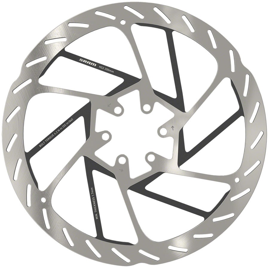 SRAM HS2 Disc Brake Rotors Bundle 180mm & 200mm 6-Bolt, Heat-Dissipating MTB