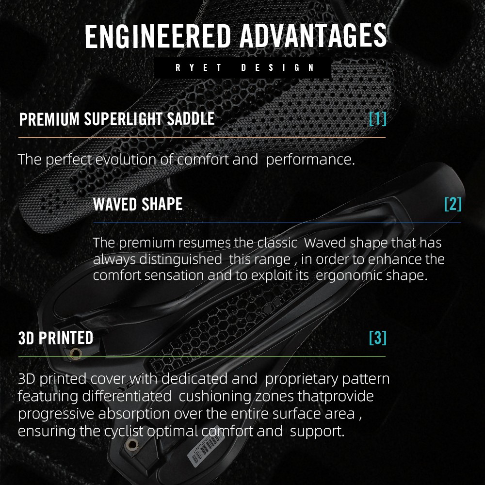 Carbon 3D Printed Saddle 175g 7x9mm Bike Seat For Triathlon Road Mountain Gravel
