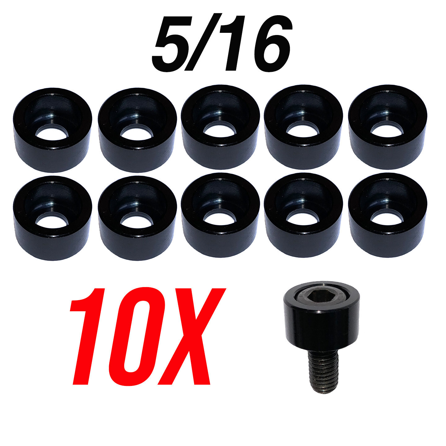 Hex Head Allen Bolt Cup 10X Washers Engine Dress up Hex Red Blue 1/4″ 5/16″ 3/8″