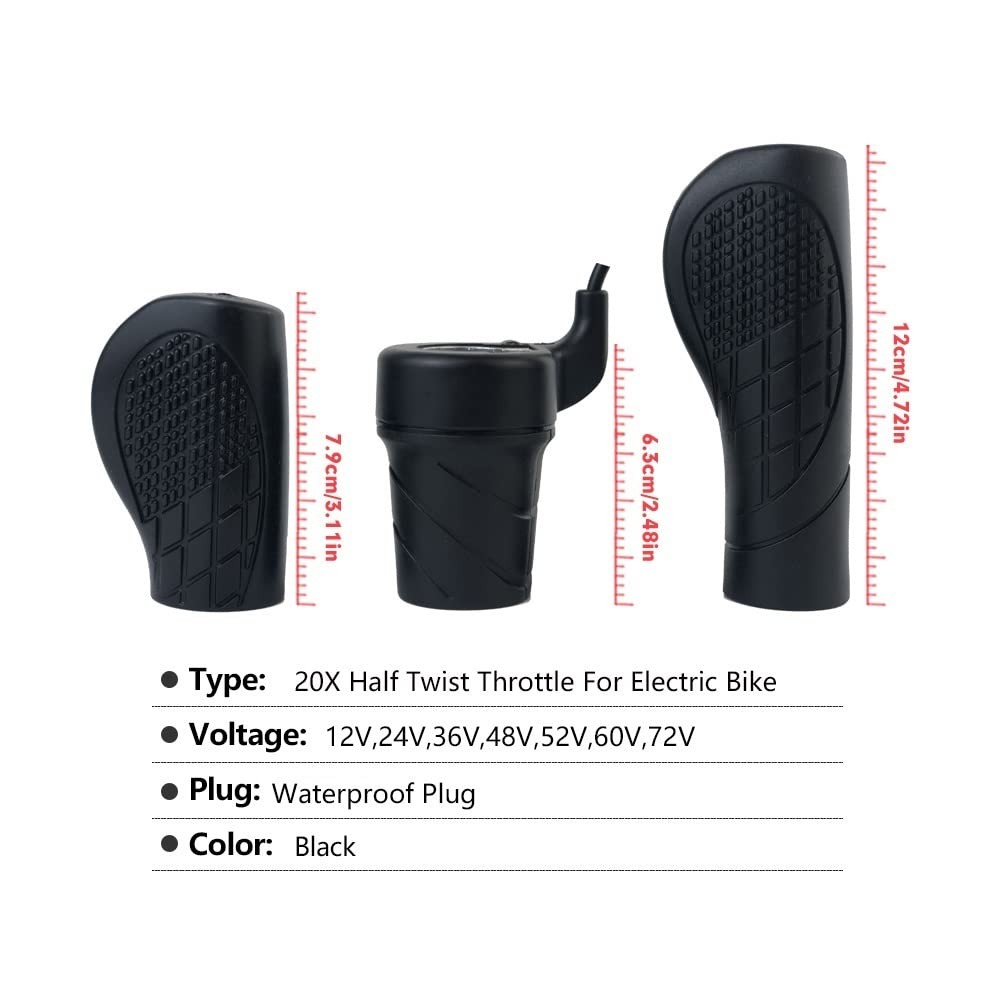 Electric Bike 20X Half Twist Right Hand Throttle 12V/24V/36V/48V/60V/72V Wate…