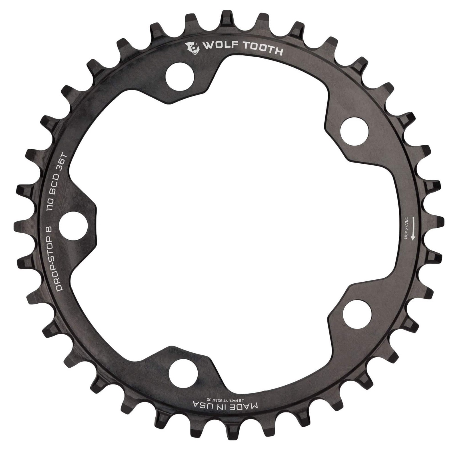 Wolf Tooth Chainring 52t 110 BCD 5-Bolt 10/11/12-Speed Alloy Cyclocross & Road