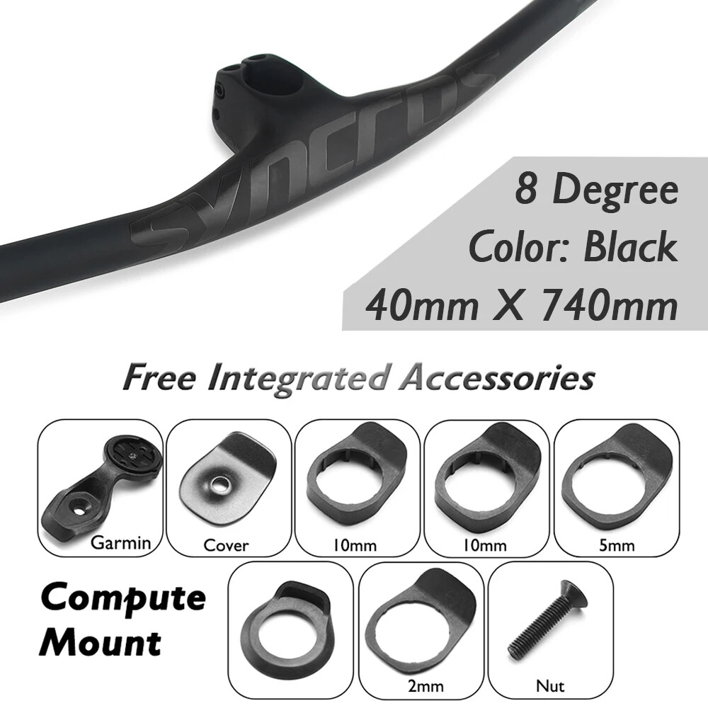 8 Degree With Stem 30/40/50mm Carbon Fiber Mountain Bike Integrated Handlebar