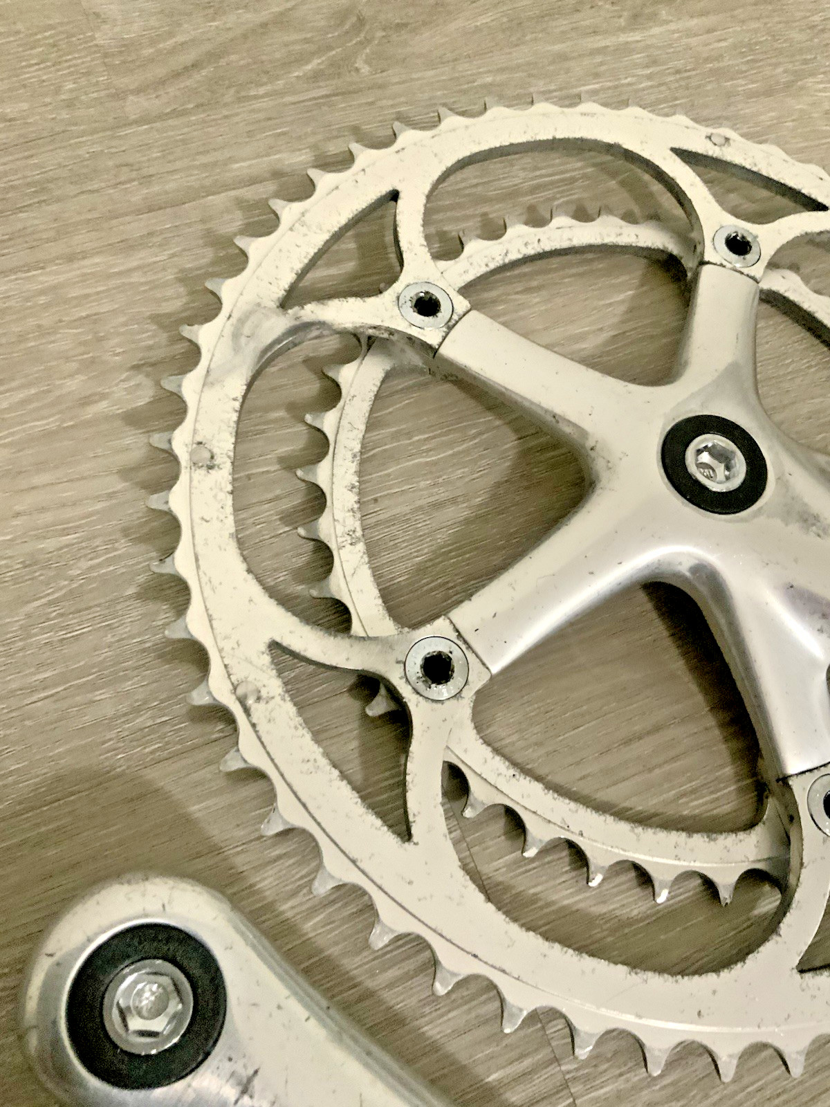 CAMPAGNOLO CHORUS CRANKSET DOUBLE 175 MM ARMS 53-39 TOOTH 7, 8 OR 9 SPEED