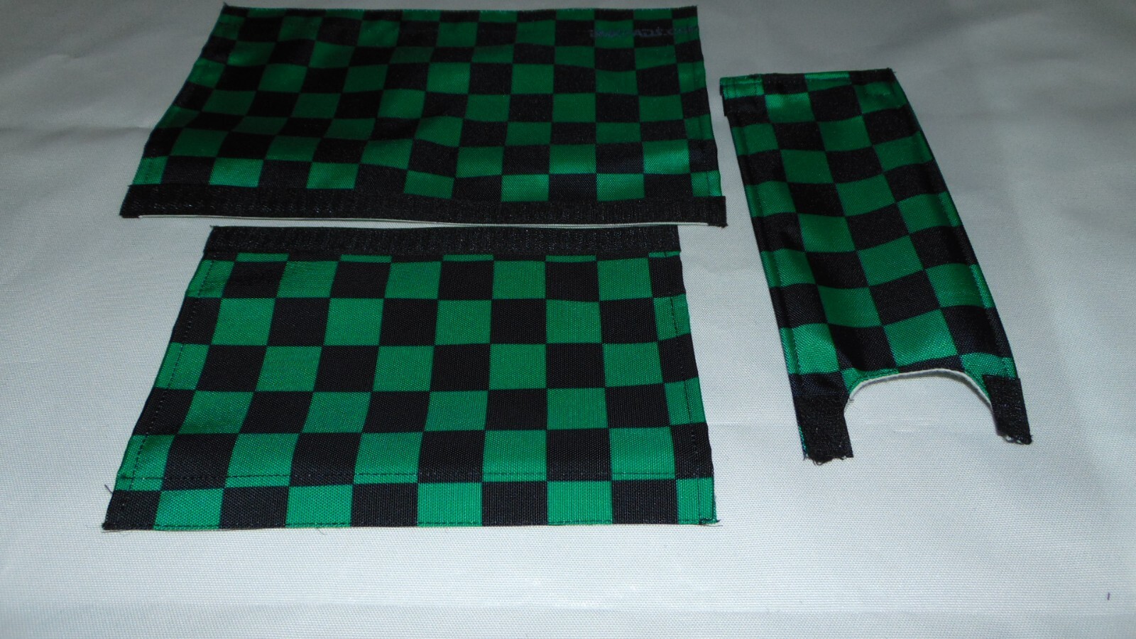 CHECKERED CLASSIC BIKE BMX PAD SET STEM HANDLEBAR TOP TUBE PADSET BLACK GREEN