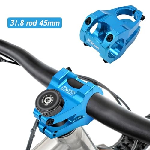 31.8mm Handlebar Stem 45mm MTB Stem Riser 1-1/4″ Clamp, Short Bike Stem