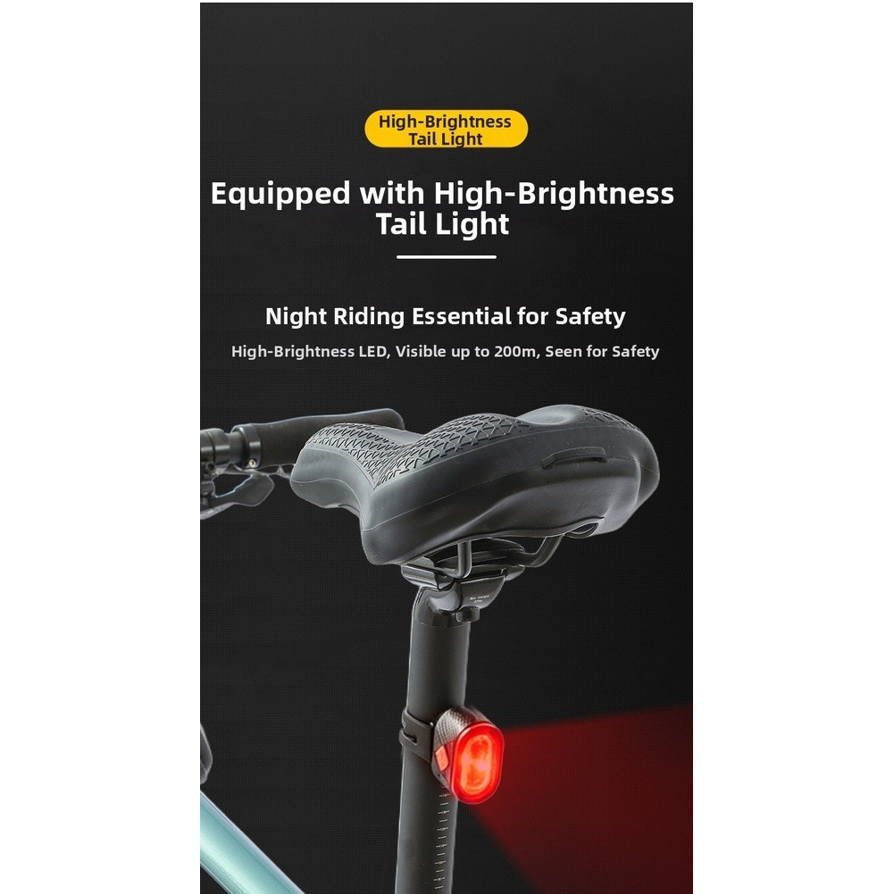 Bicycle Headlight and Taillight Set USB Rechargeable 13.5x7x4cm ABS+Silicone