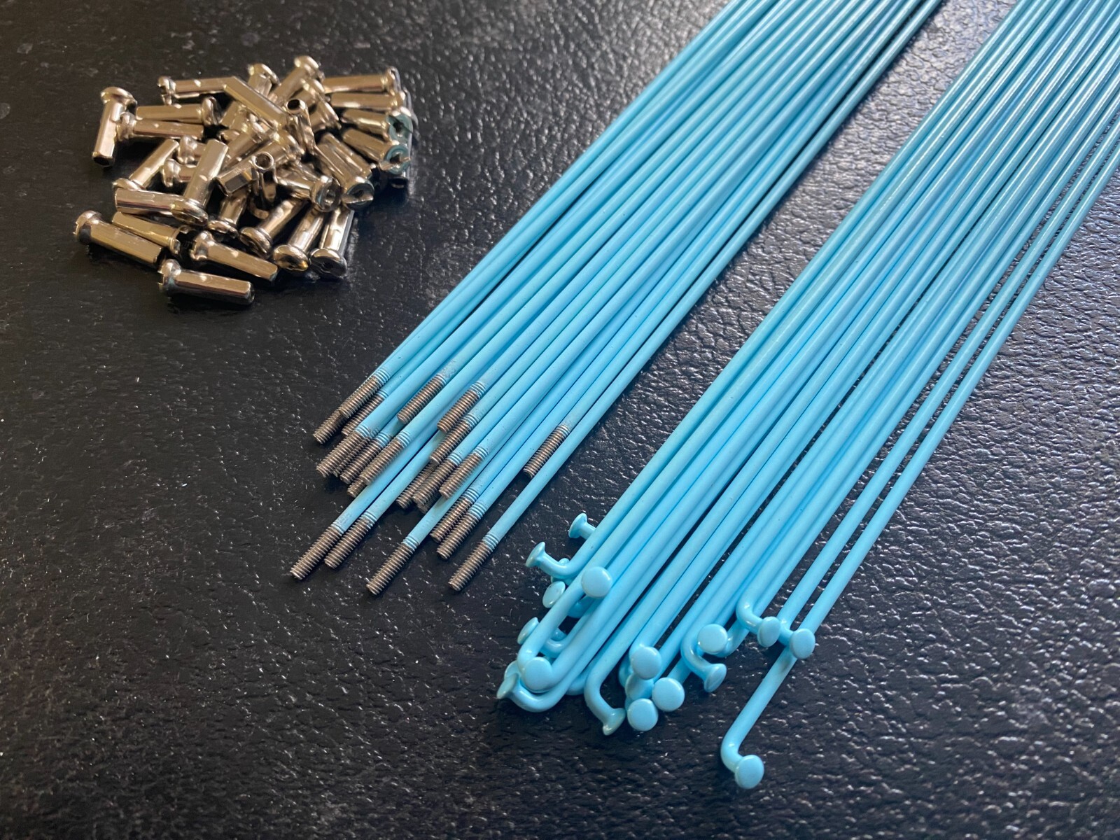 Bicycle Spokes & Nipples – 14G Stainless Steel – LIGHT BABY BLUE (CHOOSE LENGTH)