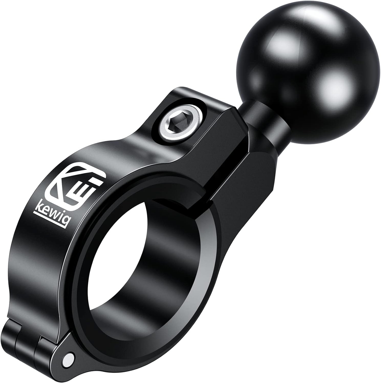 Aluminum Alloy Handlebar Mount Base w/1” TPU Ball for Round Rail Diameter 0.5”