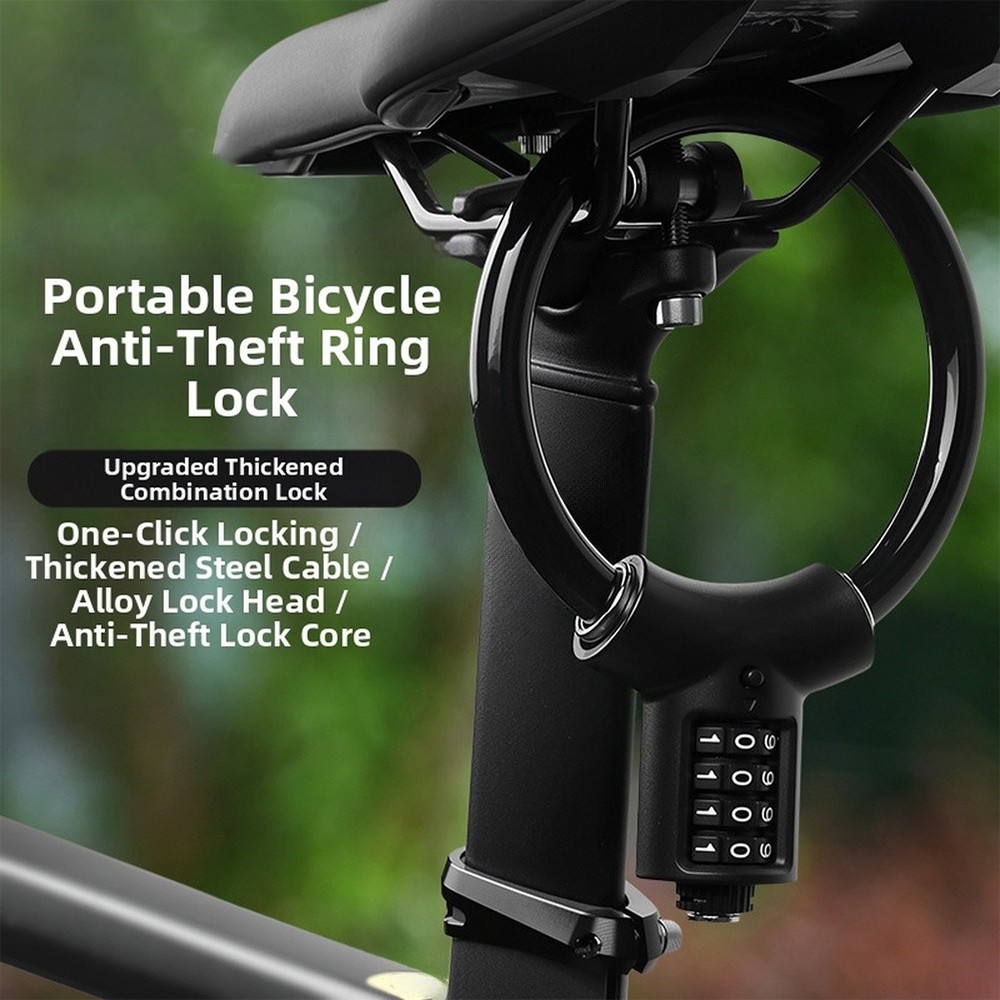 Bicycle U-Lock 4 Digit Keyless Lock 11.3 x 8.5 x 3 cm Black Blue Orange Green
