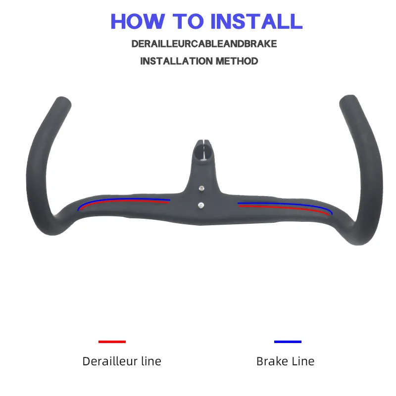 Road Bike Carbon Fiber Handlebar 28.6mm Integrated Handlebar Bicycle Parts