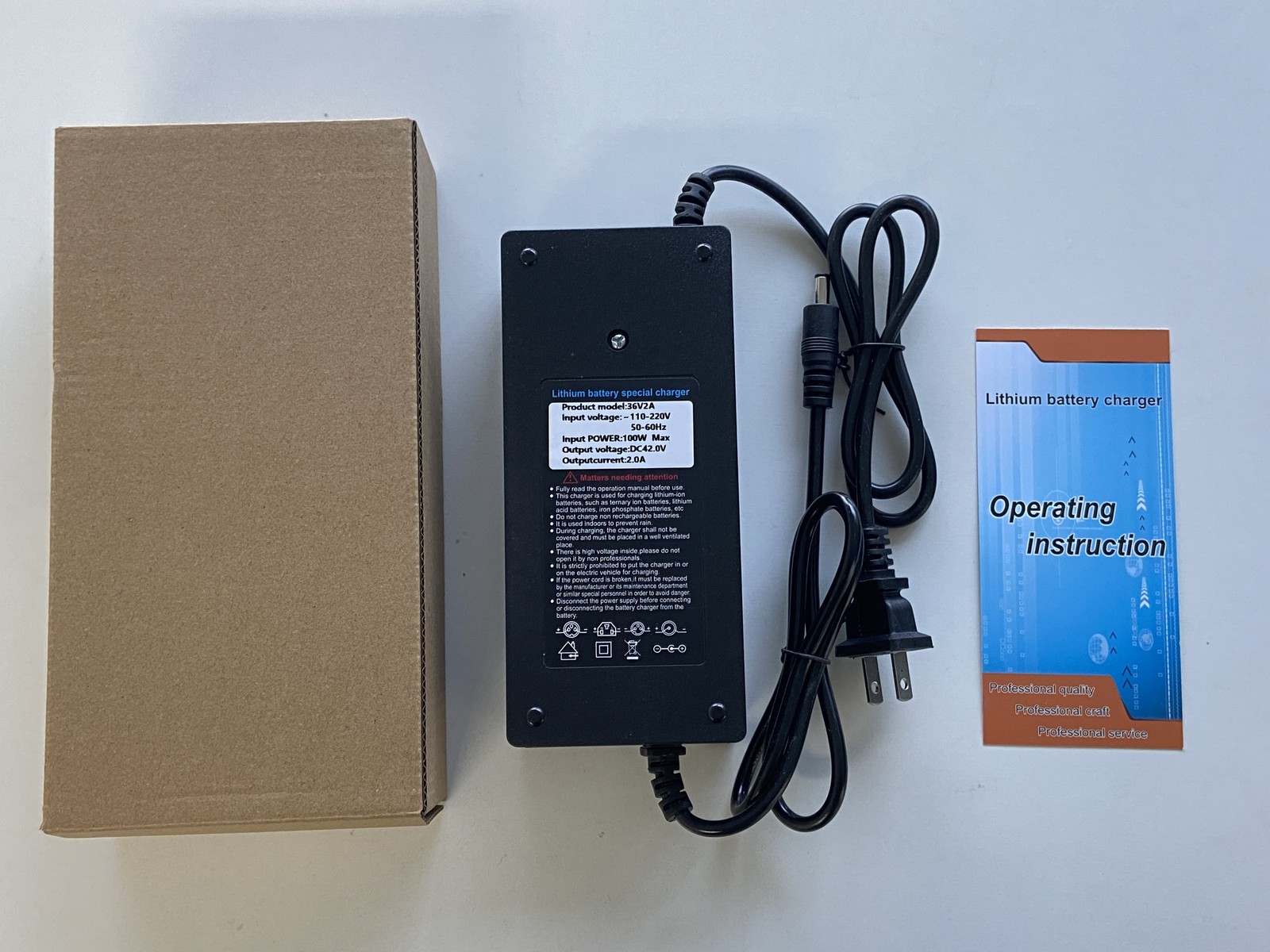 42V 2A Smart Charger DC 5.5×2.1mm Plug for 36V Bicycle Lithium Li-ion Battery US