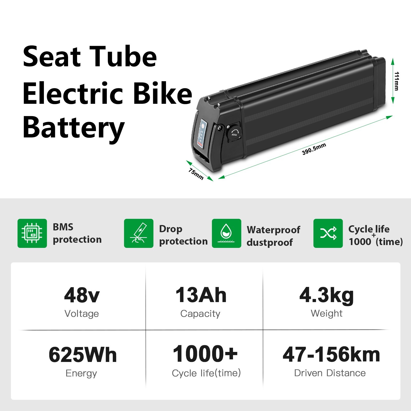 Heybike Ebike Battery 36V 48V 13Ah Cityscape Mars E bike Battery Replacement