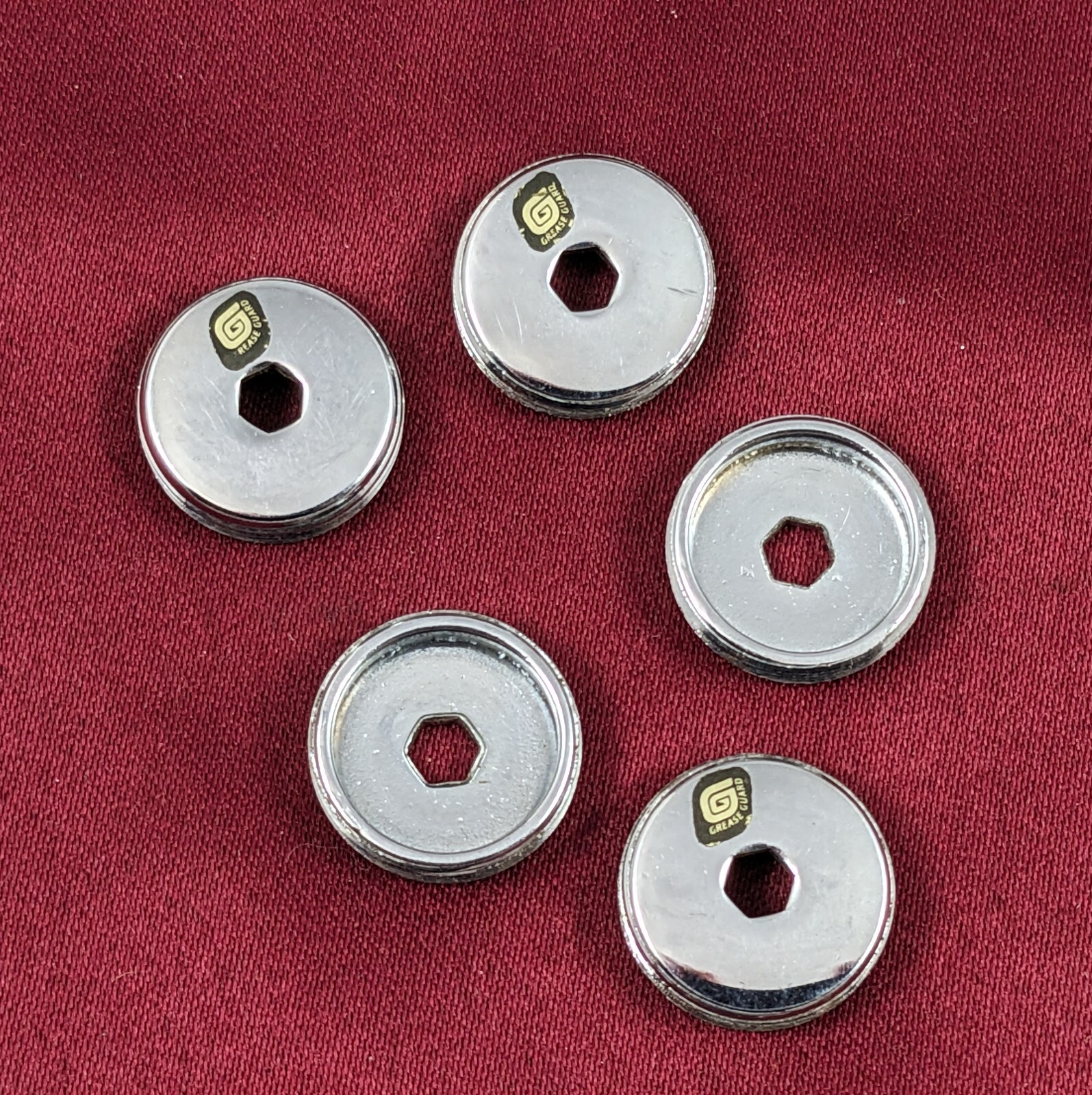 Suntour Vintage Grease Guard Crank Dust Caps Chrome Steel NOS 5mm Hex ONE