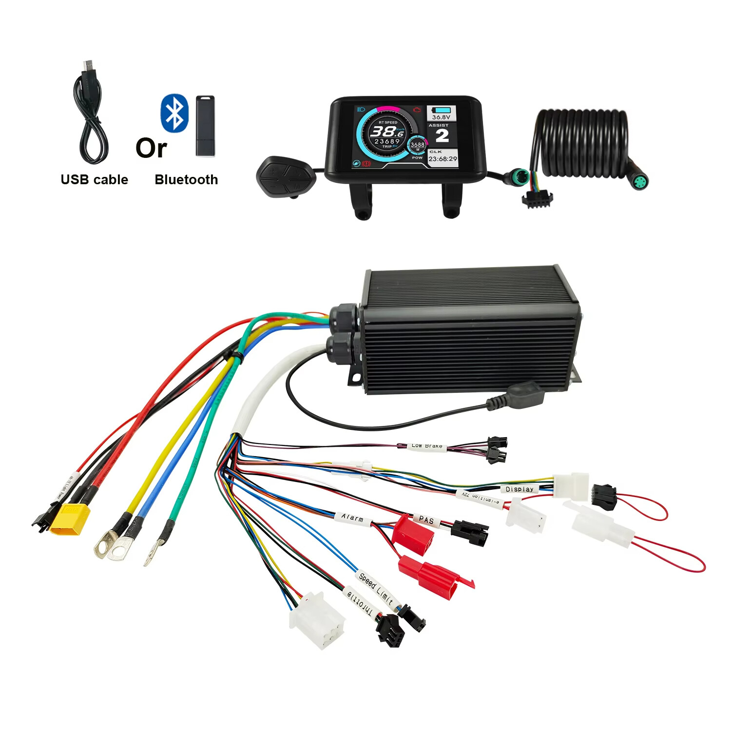 eBike Sabvoton Controller 45A 36V-72V 1600W-3000W Sine Wave Programmable