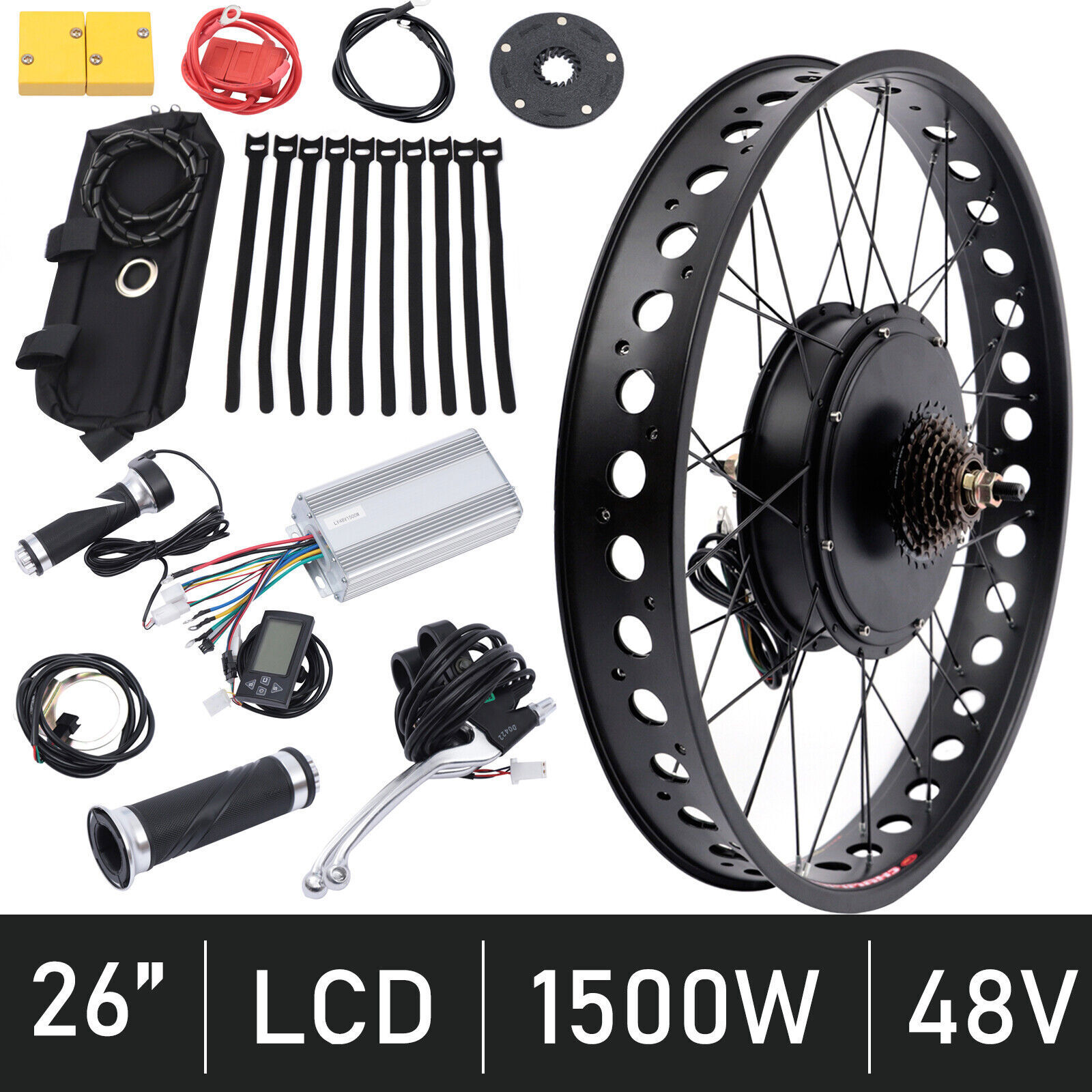 1500W 48V Fat Bike Convert Kit Regenerative Braking Electric Snow Beach Bicycle