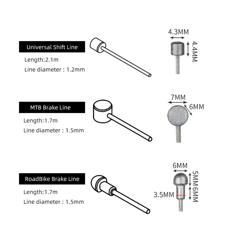 2100mm Stainless Steel Bike Brake Shift Cable Inner Wire MTB Road Derailleur