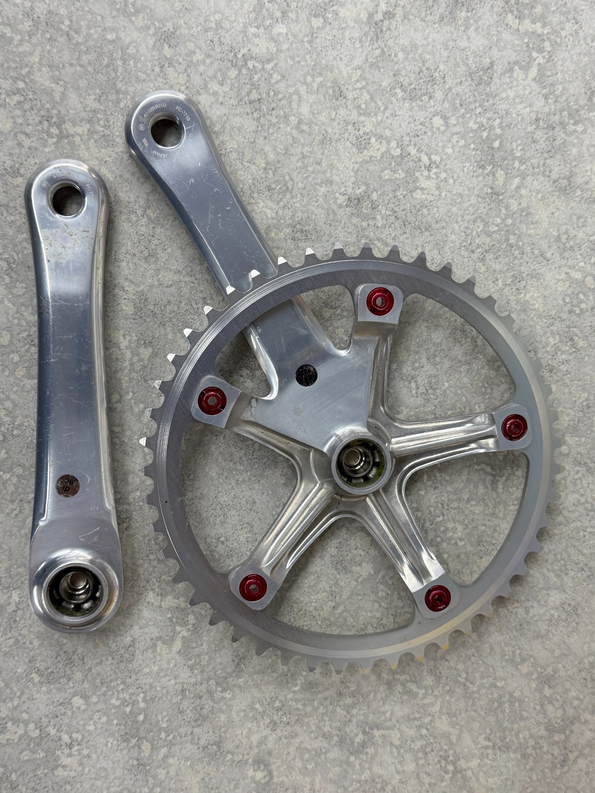 Shimano Dura-Ace 7710 NJS Track Crankset 165mm 47t Pista Fixed Gear Japan Used