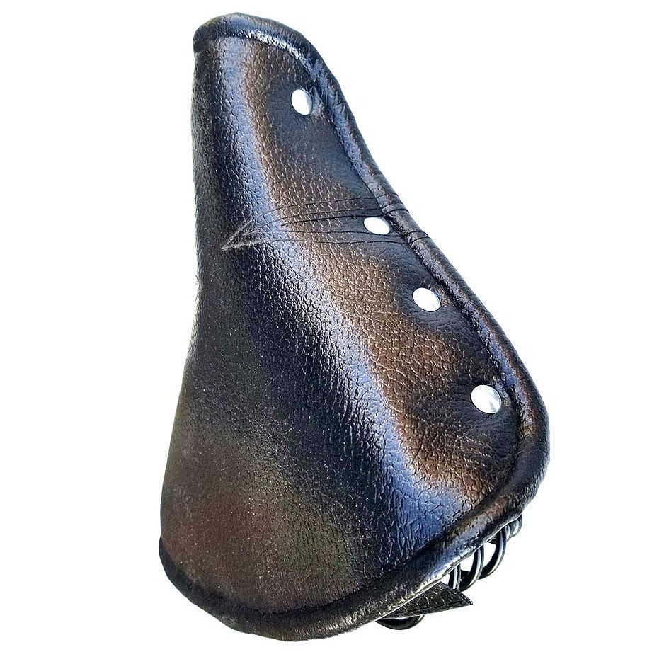 Vintage Faux Leather Rivet Sprung Spring Bike Cycling Cushion Black for1441