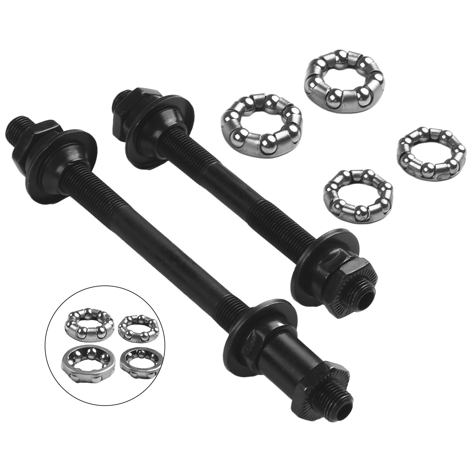 1 Set Bike Bicycle Axles Rear Front Axle Set 108mm 145mm With 1/4，3/16 Balls New