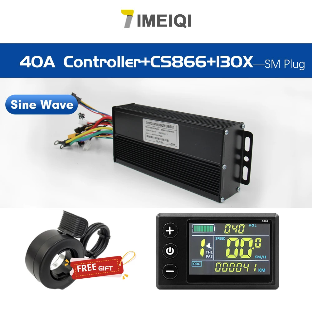 E-bike Sinawave Controller 36V/48V 17A 26A 30A 40A with 36V/48V LCD S866 DIsplay