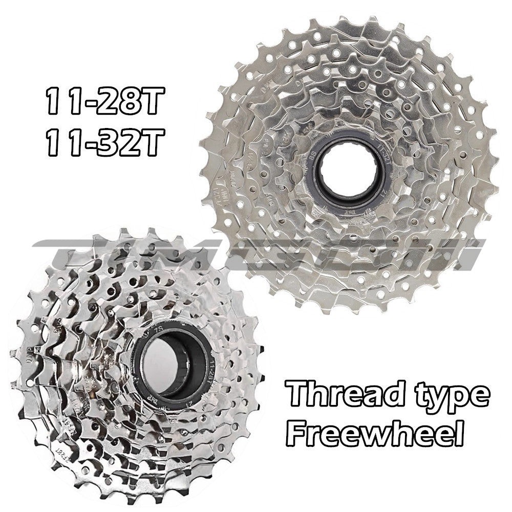DNP 7/8 Speed Nickel Freewheel Screw-On Cassette 11-28T/11-32T for Shimano Sram