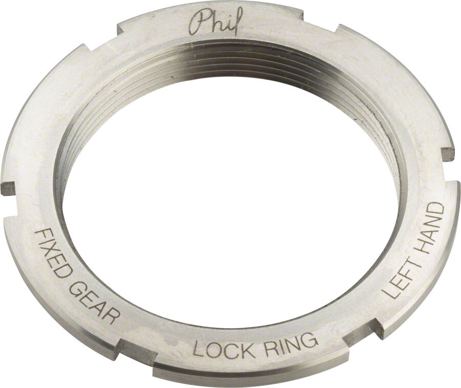 Phil Wood Stainless Steel Track Lockring, 1.32″ x 24 tpi Left-Hand Thread
