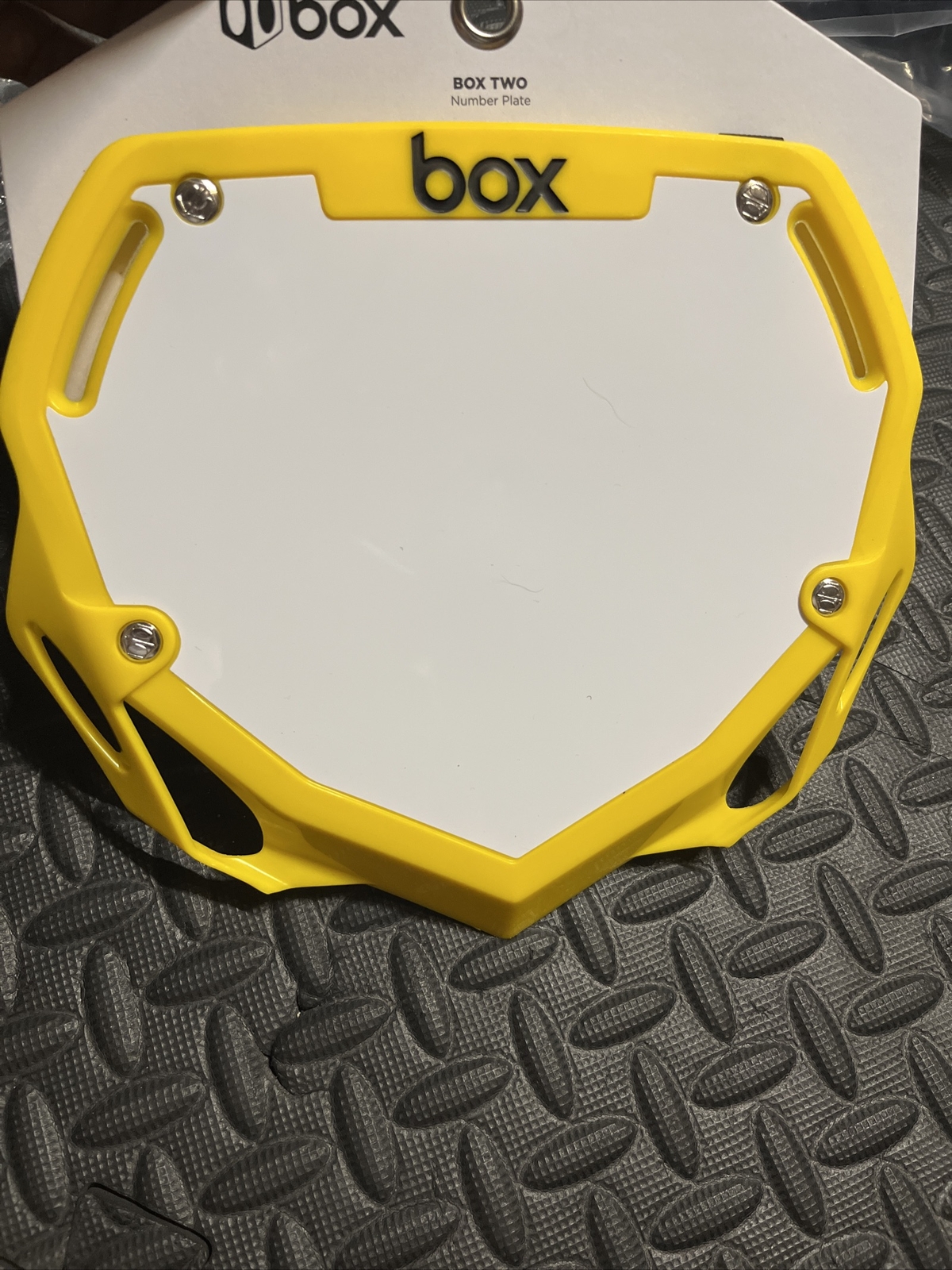 BOX Two Components Phase 1 Number Plate Large Yellow